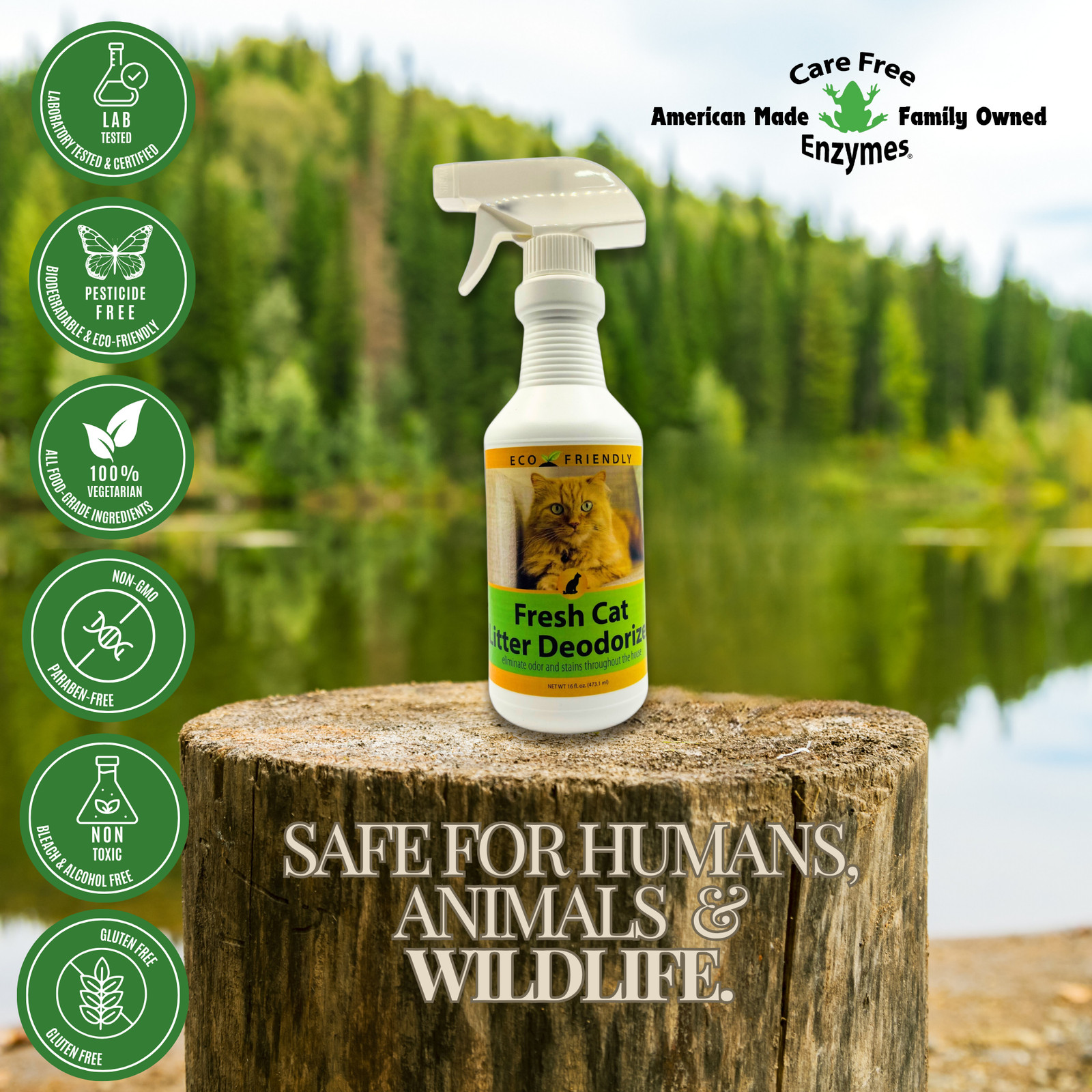 Natural Cat Litter Box Deodorizer Spray | Eliminates Ammonia Odor | Fresh Cat De