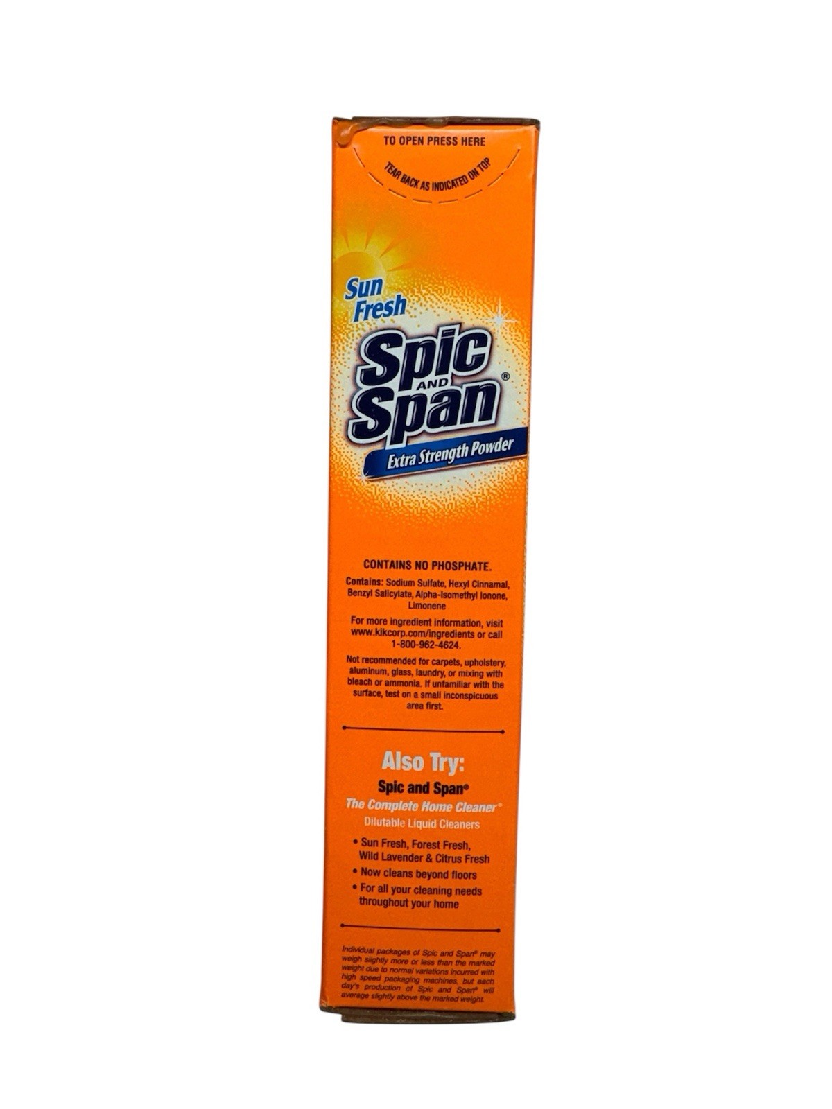 Spic and Span Extra Strength Powder Sun Fresh 27 OZ 1Lb 11Oz Discontinued