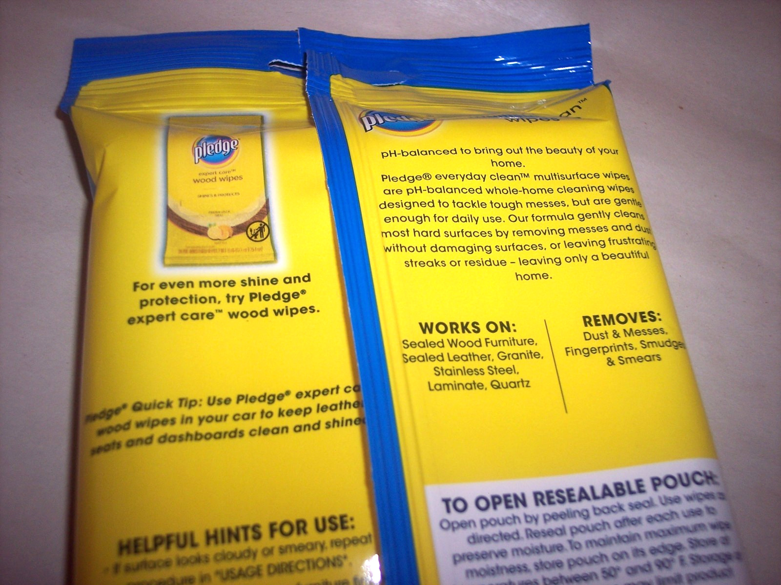Pledge Multisurface Cleaning Wipes pH Balanced Fresh Citrus 25 Count Each Pack