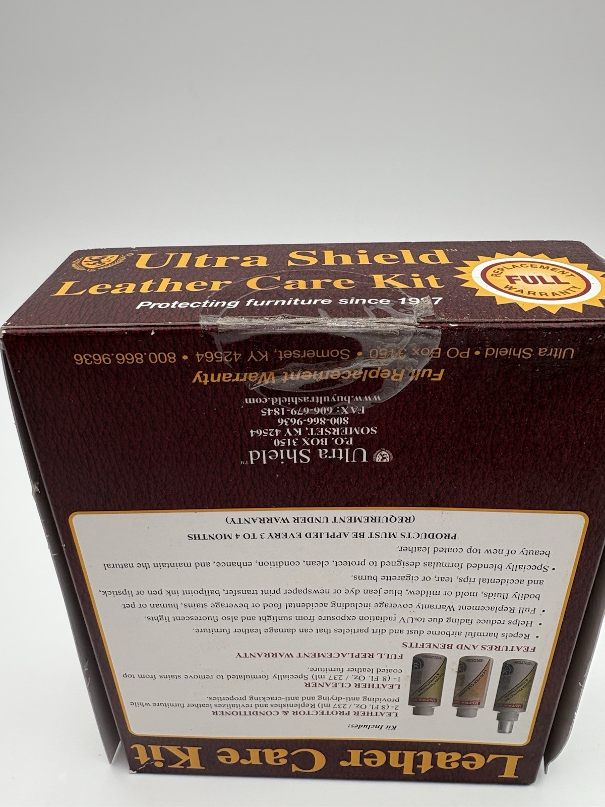 Ultra Shield Leather Care Kit Cleaner & Conditioner New