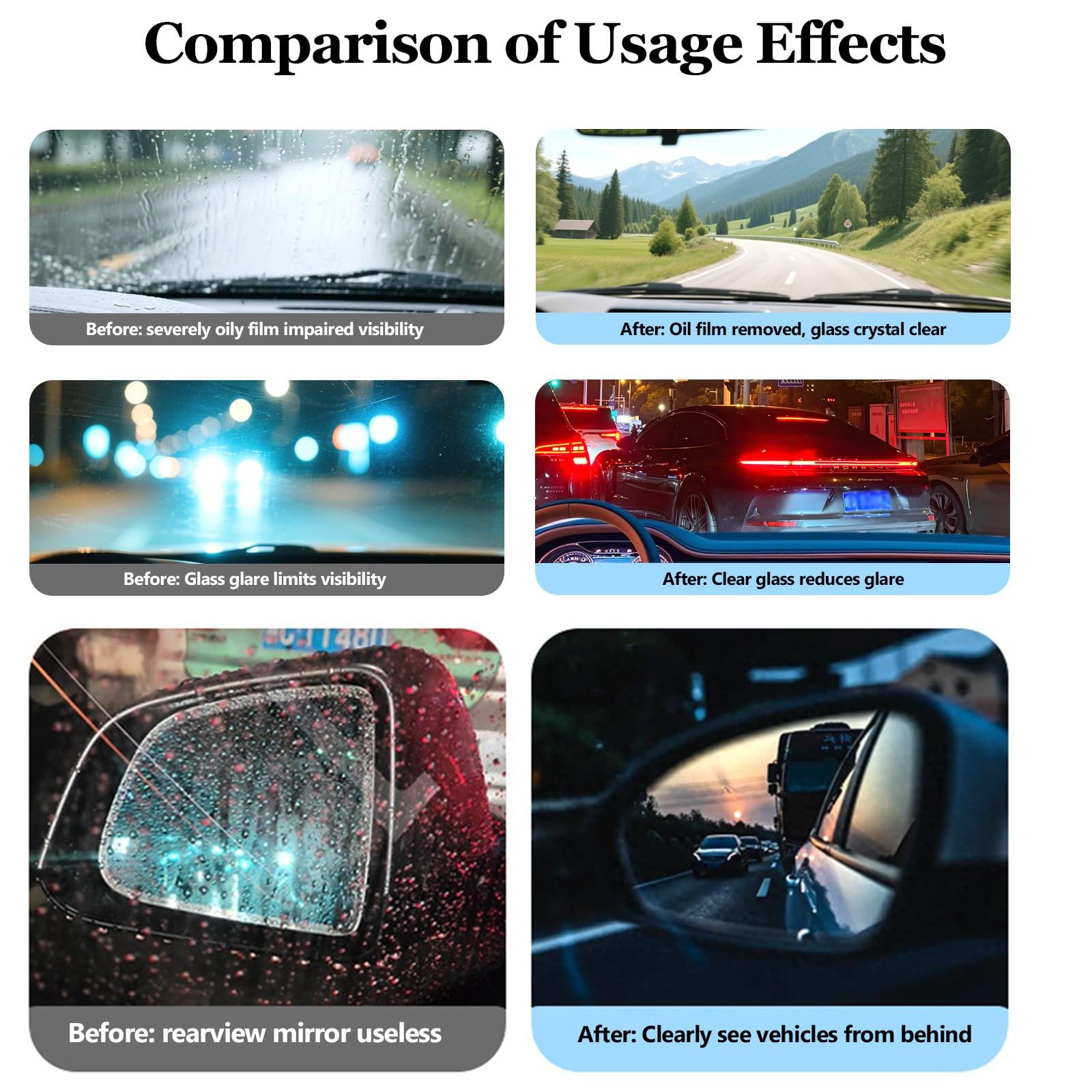 Glass Cleaner for Cars Remove Oil Film, Enhance Windshield Clarity & Safety
