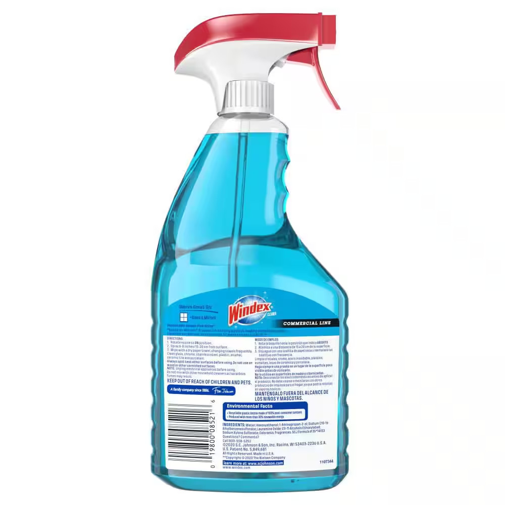 32 Oz. Commercial Line Trigger Bottle Original Glass Cleaner and 128 Oz. Commerc