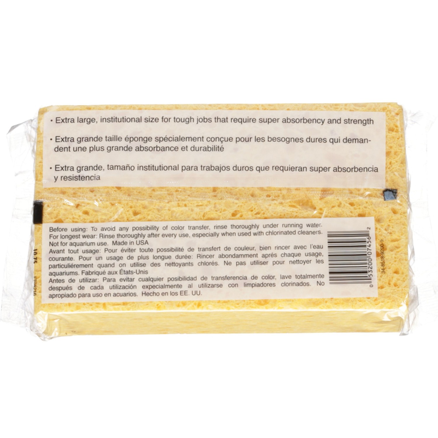 3M Heavy Duty Sponge For Commercial 7.5 in. L 1 pk (Pack of 24)