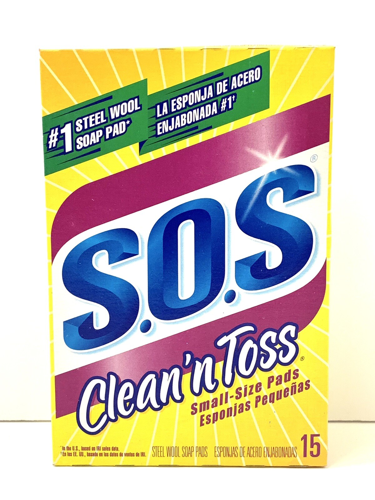 S.O.S Clean ‘n Toss Small Size Multipurpose Cleaning Scouring Pads 15 Pk SOS