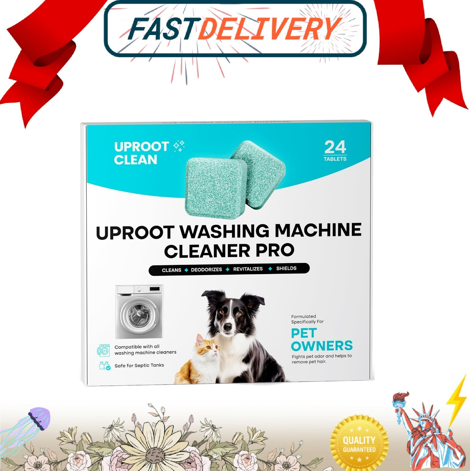 Washing Machine Cleaner Tablets – 24 Pack for a 12 Month Supply. Formulated for