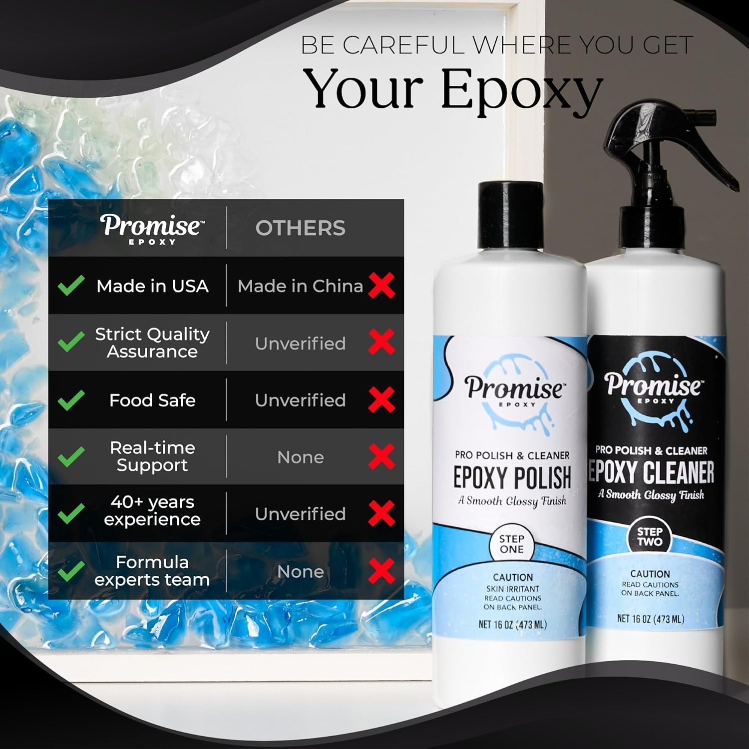 32 Ounce Kit of Pro Polish 16oz and Cleaner 16oz, Specially Formulated for Ep…