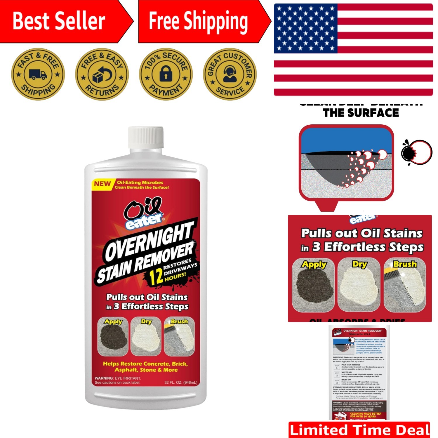 Versatile Oil Stain Remover for Concrete & Asphalt – Biodegradable Solution
