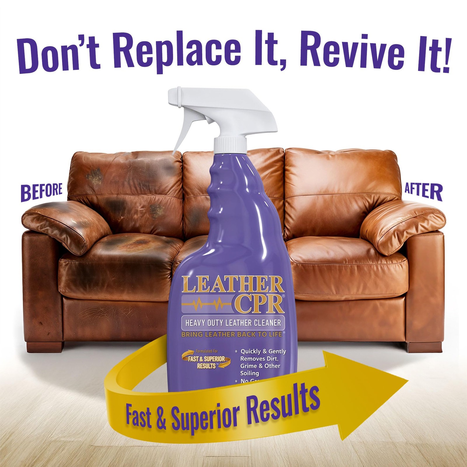 Leather CPR Heavy Duty Leather Cleaner 22oz, Car Leather CPR Cleaner and Cond…