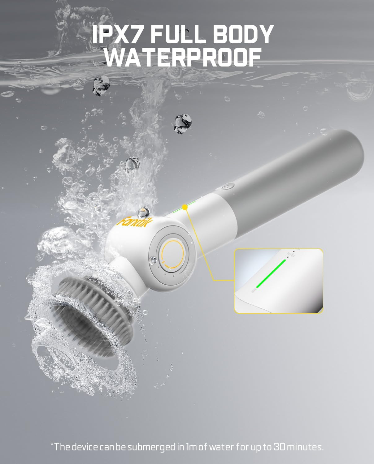 Flip G9 Pro Electric Scrubber – Dual-Speed, 6 Brush Heads, IPX7 Waterproof