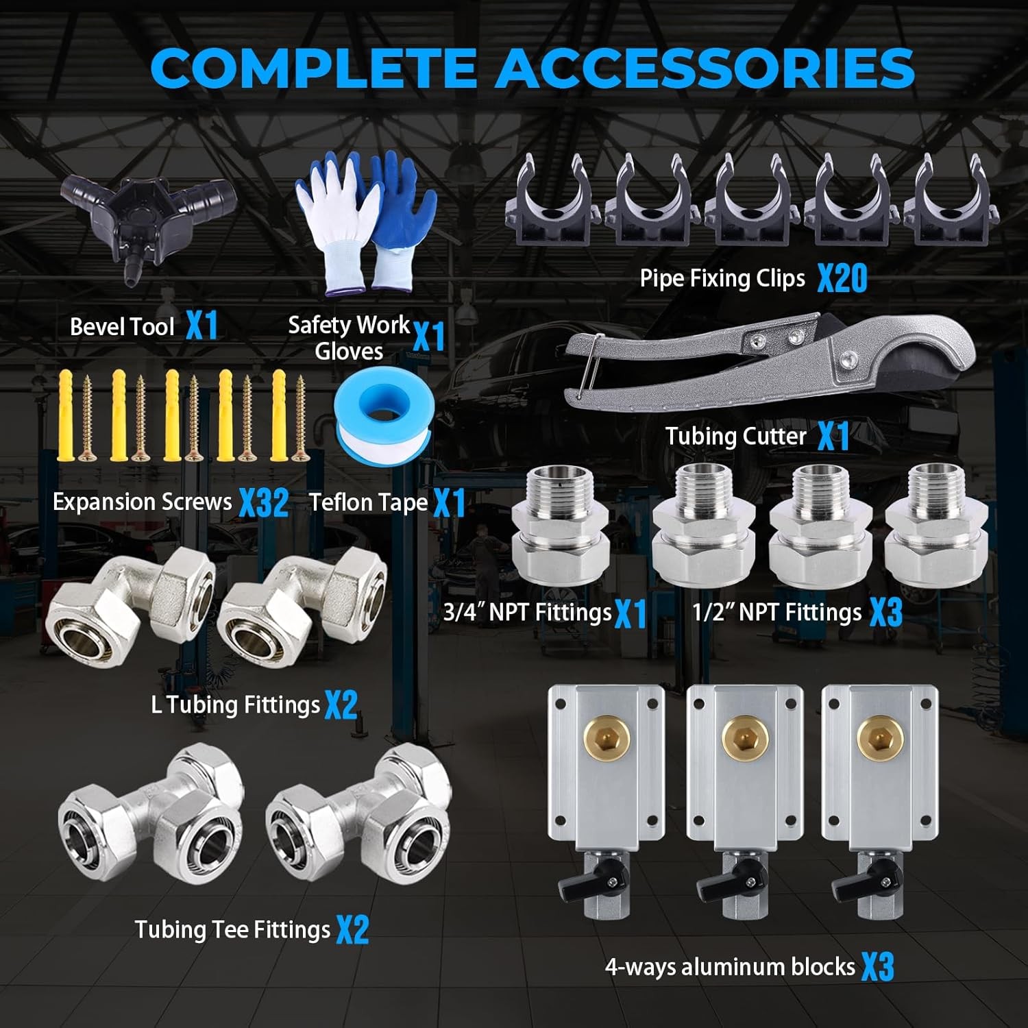 3/4″×100ft Compressed Air Line Kit Hdpe- Rapid Air System Right Angle Fittings