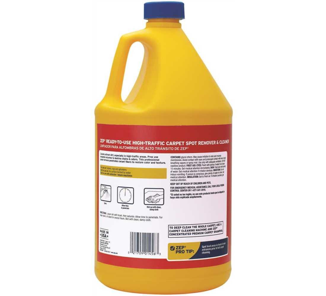 Zep, Inc. ZUHTC128 High-Traffic Carpet Spot Remover and Cleaner, 1 gal, Bottle