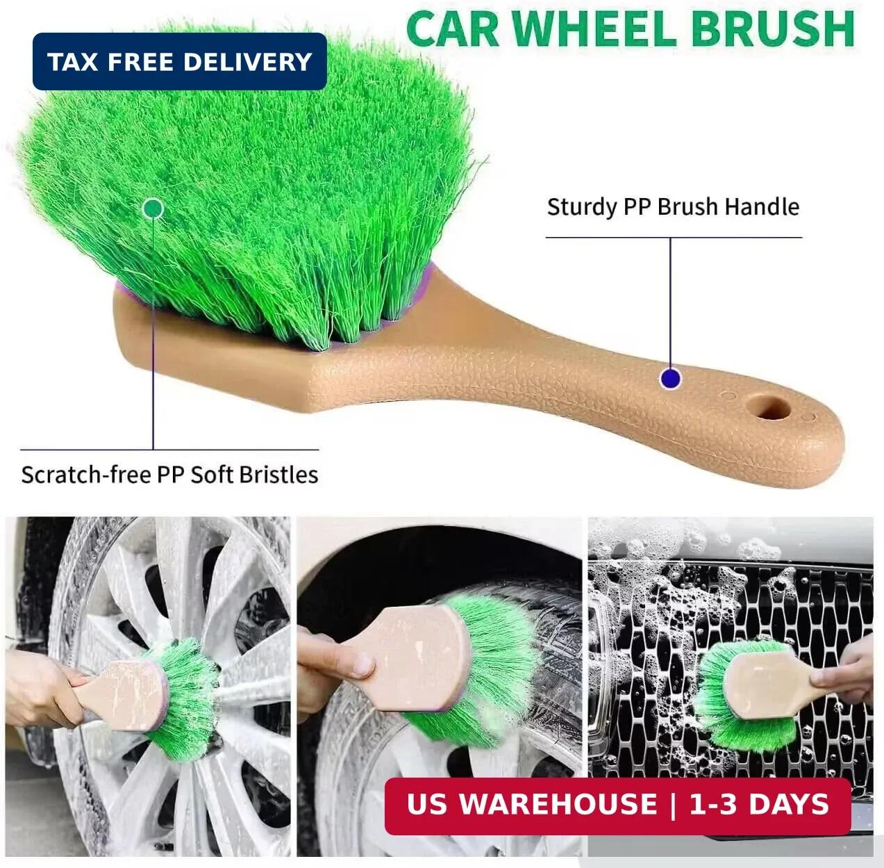 Car Wash Kit, 62” Car Wash Brush with Long Handle, Soft Bristle Scratch-Free Ca