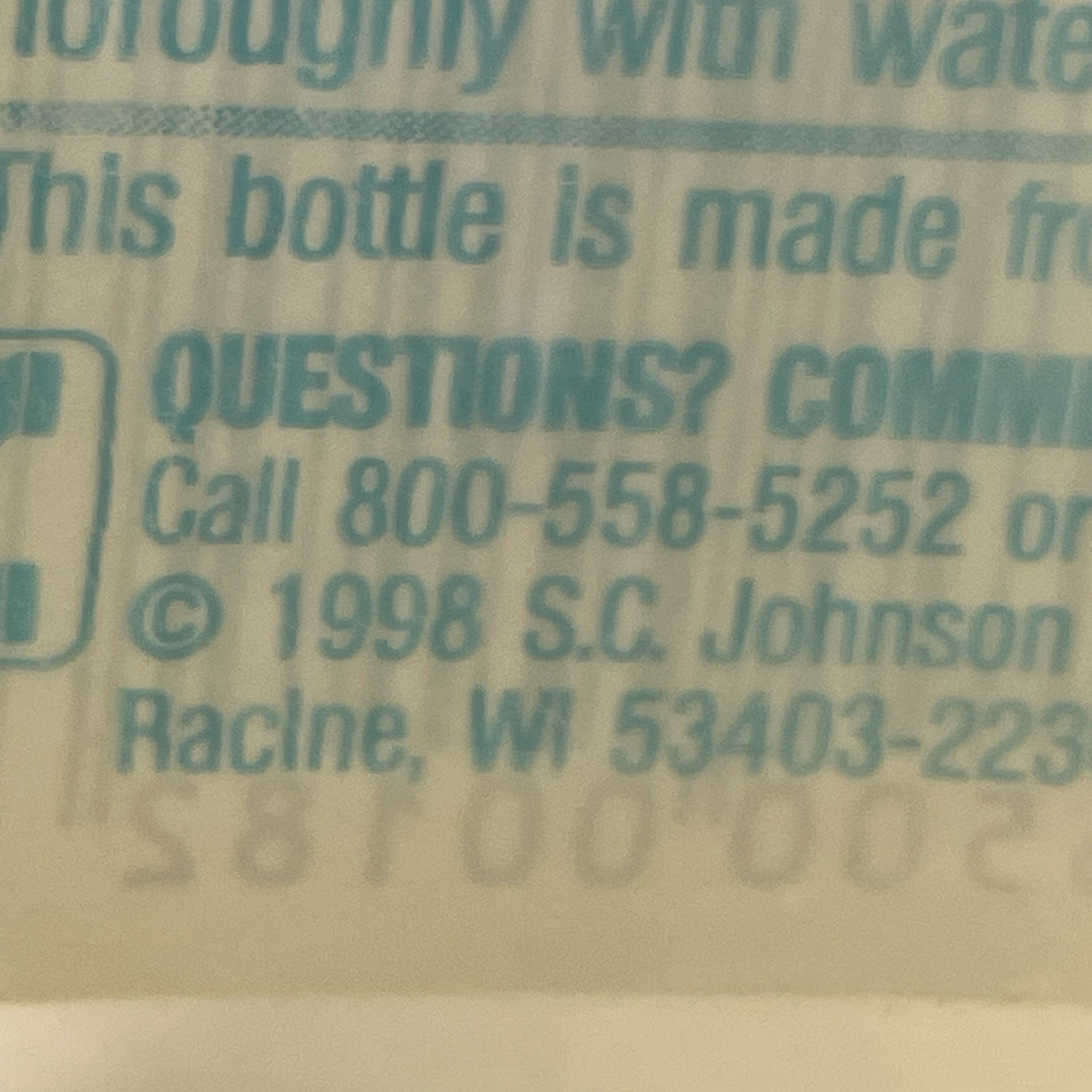 Vintage Future No Wax Floor Cleaner SC Johnson Wax 27 Fl Oz 60% full 1990s 1998
