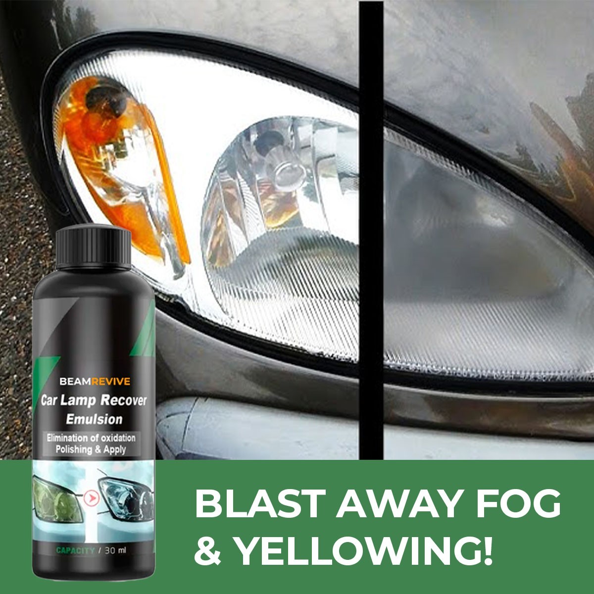 BeamRevive Car Lamp Cleaning & Polishing Solution – No-Sand Lens Care for Foggy
