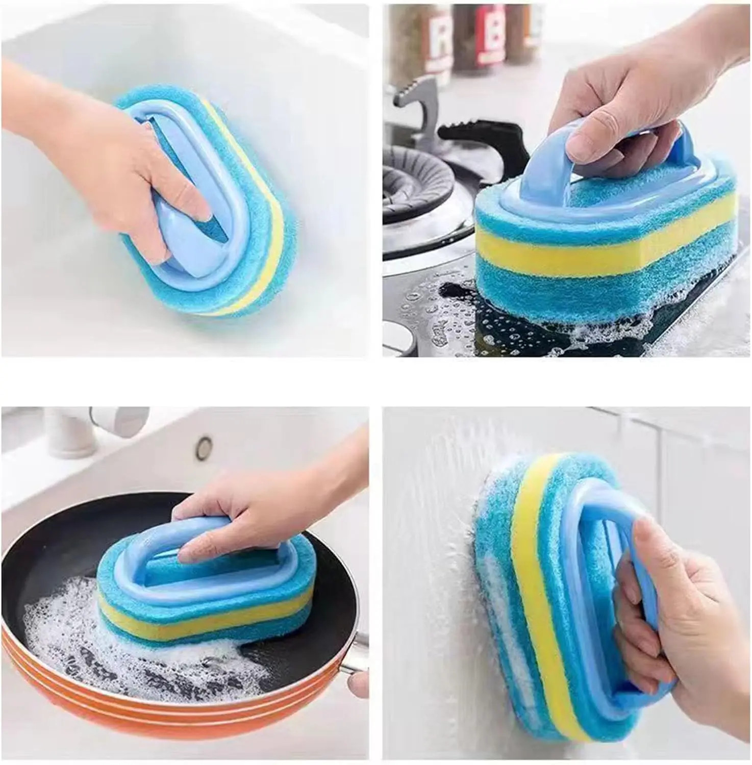 Household Cleaning Brush with Handle Dish Soap Bathroom Kitchen Tub Thicken Scru