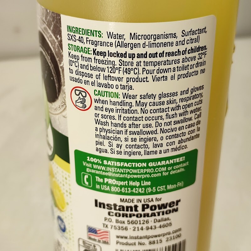 Instant Power Disposal & Drain Cleaner Lemon 33.8 oz/1 L Clogs and Odor Remover