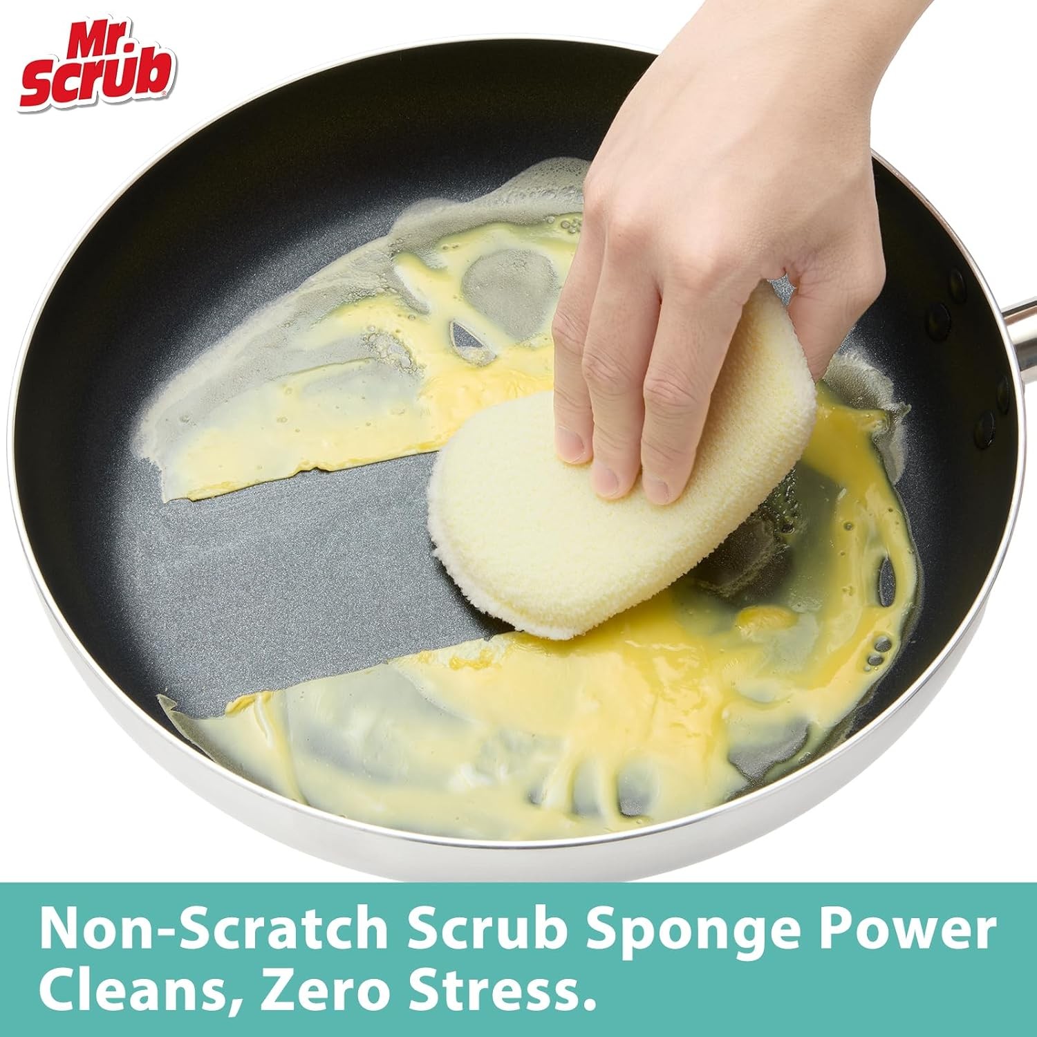 Mr. Scrub Sponges Kitchen Scrub Dish Sponge Scouring Pad, 6 Pack Cleaning Brush