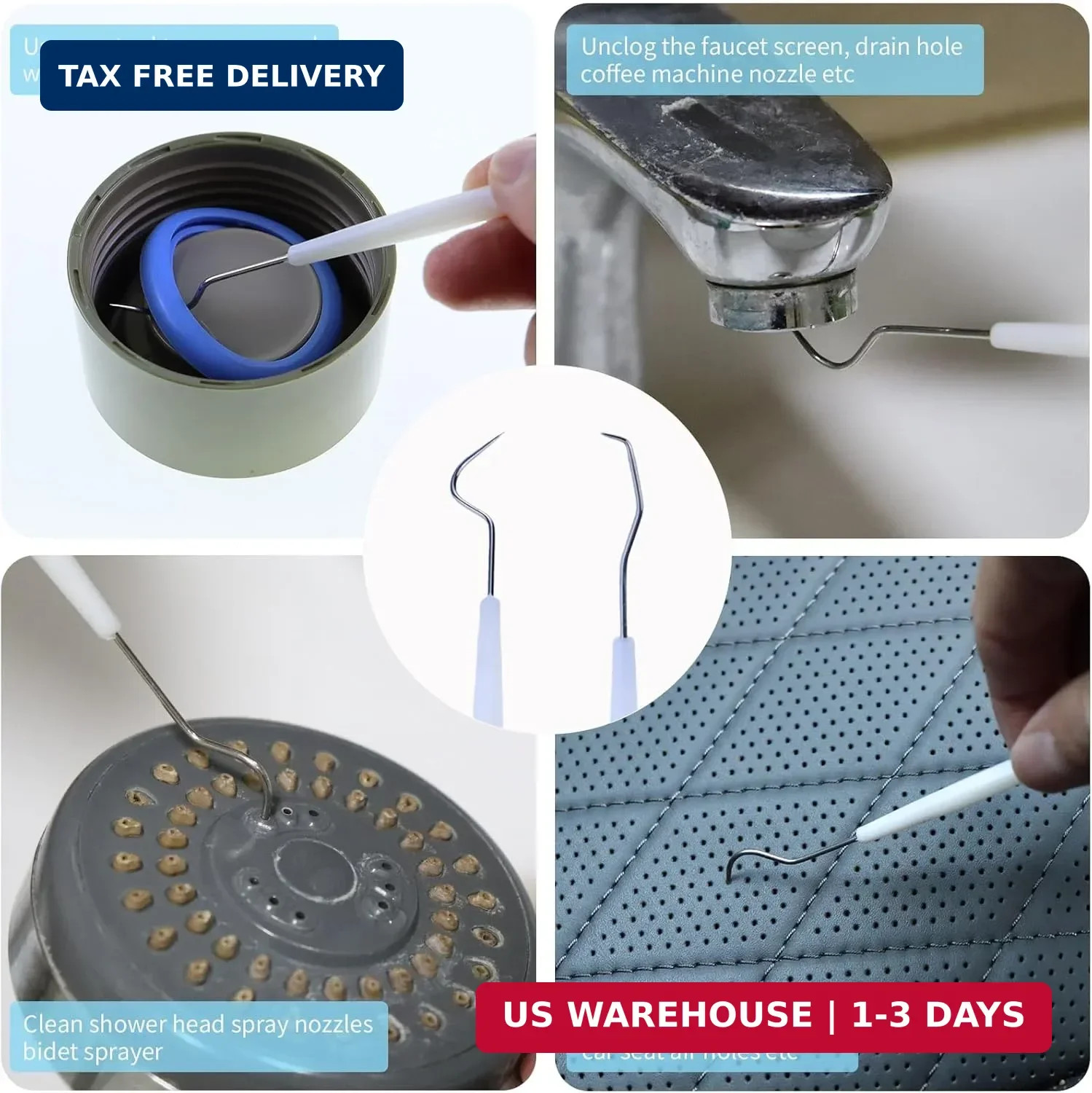 Small Cleaning Brush Set for Household, Car Vent Detailing Cleaning Stick, Humid