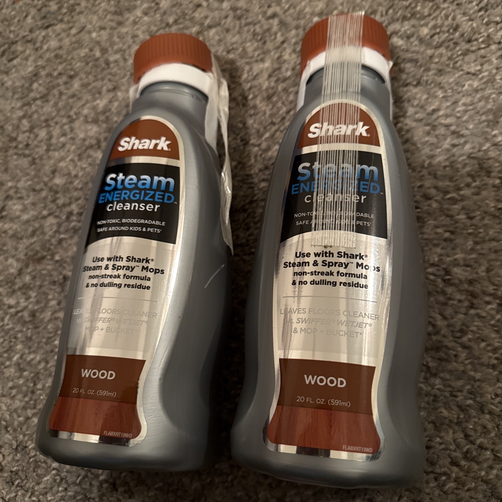 2 X Shark Steam Energized Wood Floor Cleanser Non Toxic No Streak Cleaner 20 oz
