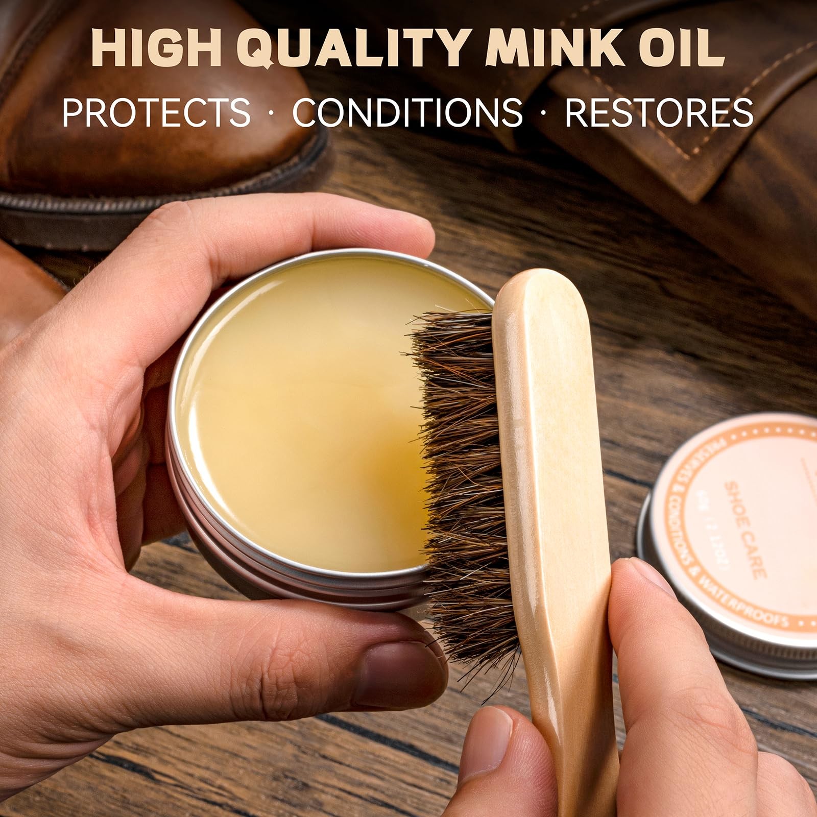Leather Cleaner and Conditioner Kit – Saddle Soap, Mink Oil, Waterproofing Wa…