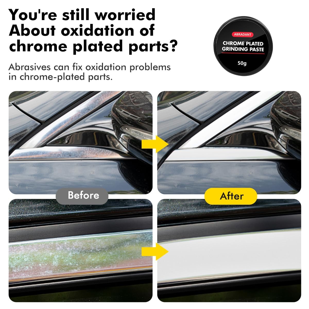 Metal Polish Restorer and Protectant, Chrome Cleaner and Polish for Cars, Remove