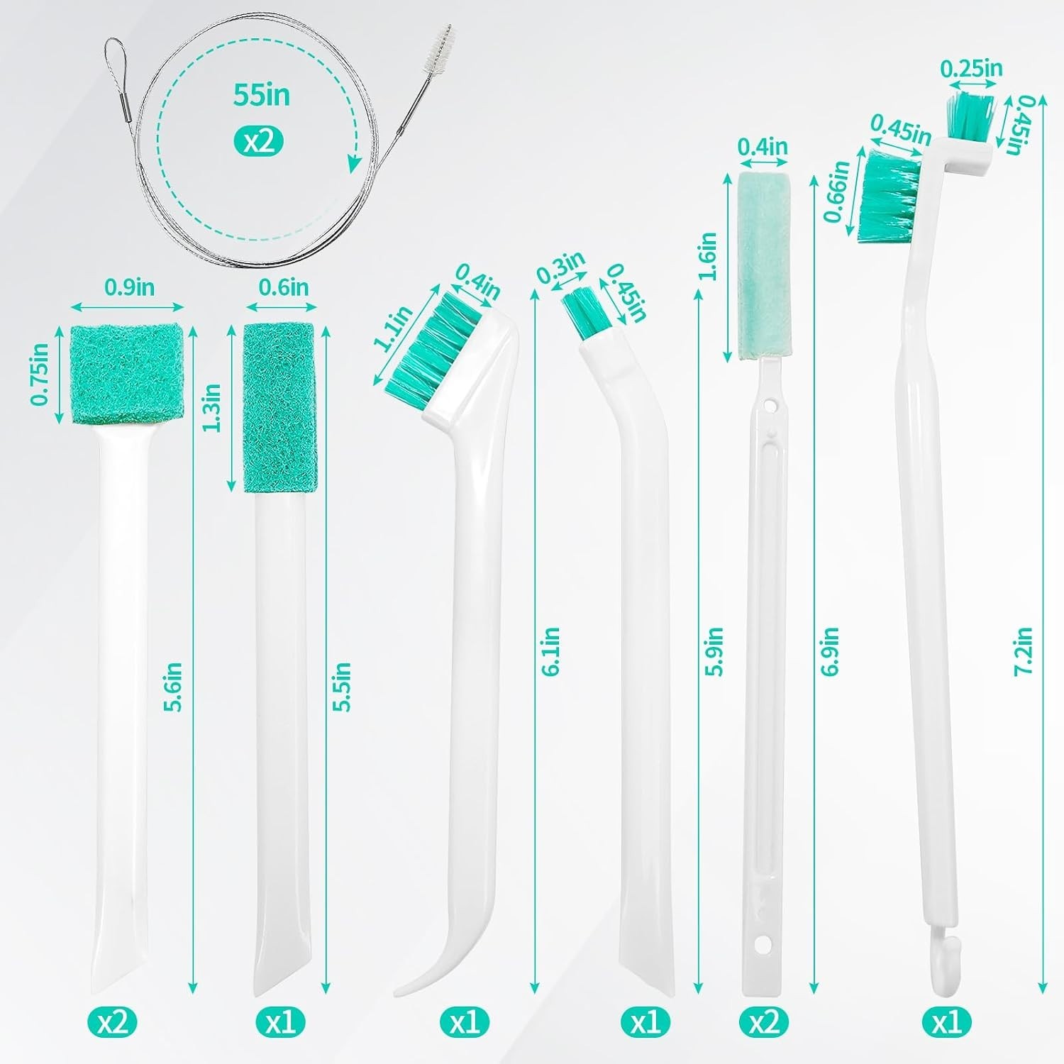 10Pcs Ice Maker Cleaning Brush Kit | 8 Pcs Crevice Cleaning Brush, 2 Pcs Drai…