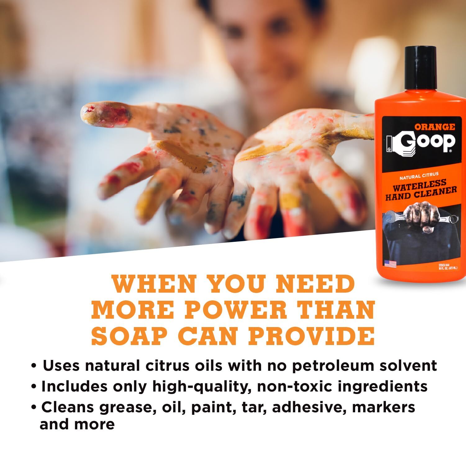 Orange Goop 16 Ounce Natural Citrus Cleaning Agent Non Toxic Safe for Hands