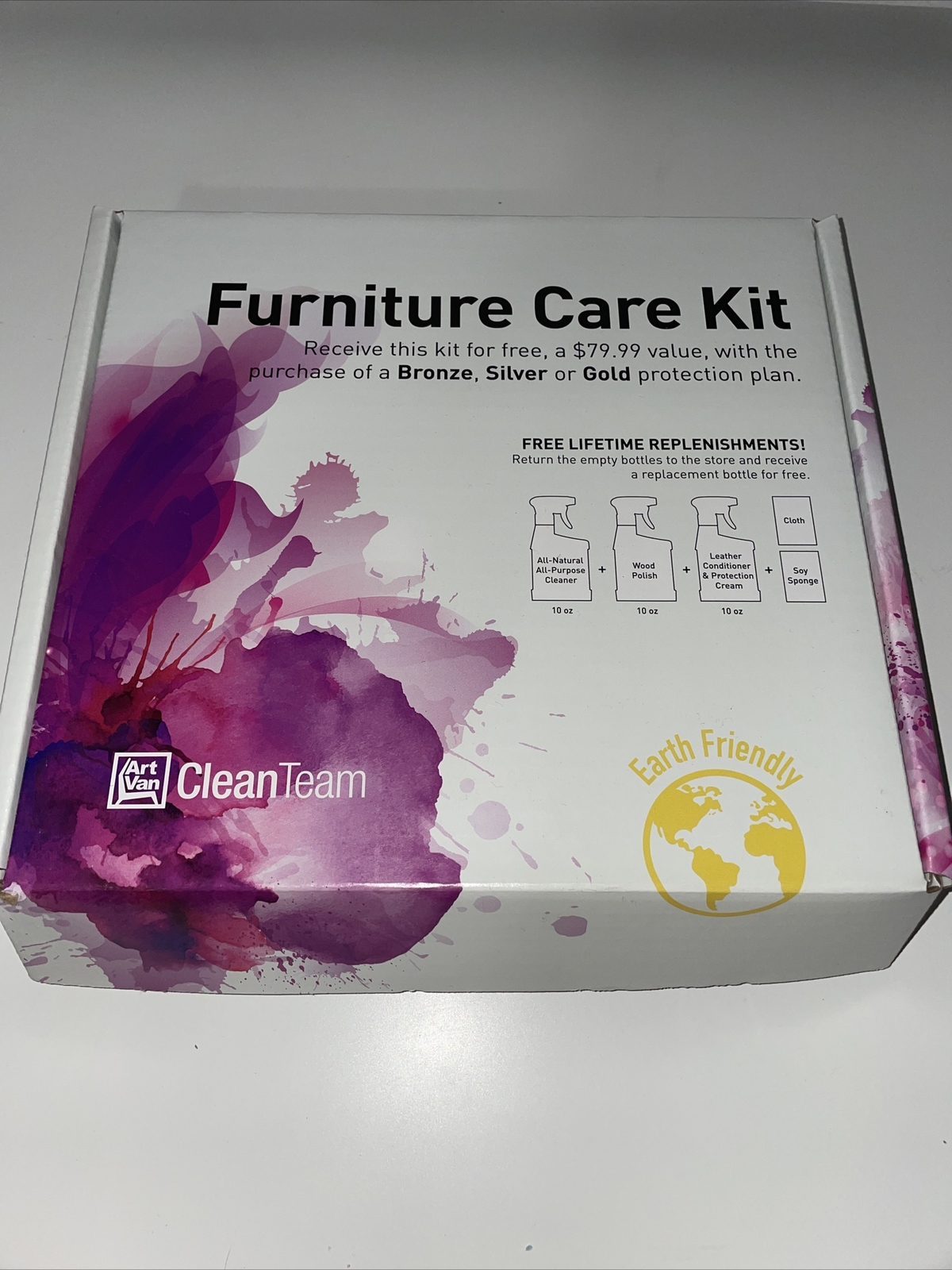Art Van Clean Team Furniture Care Kit NEW Earth Friendly Leather & Wood Cleaner