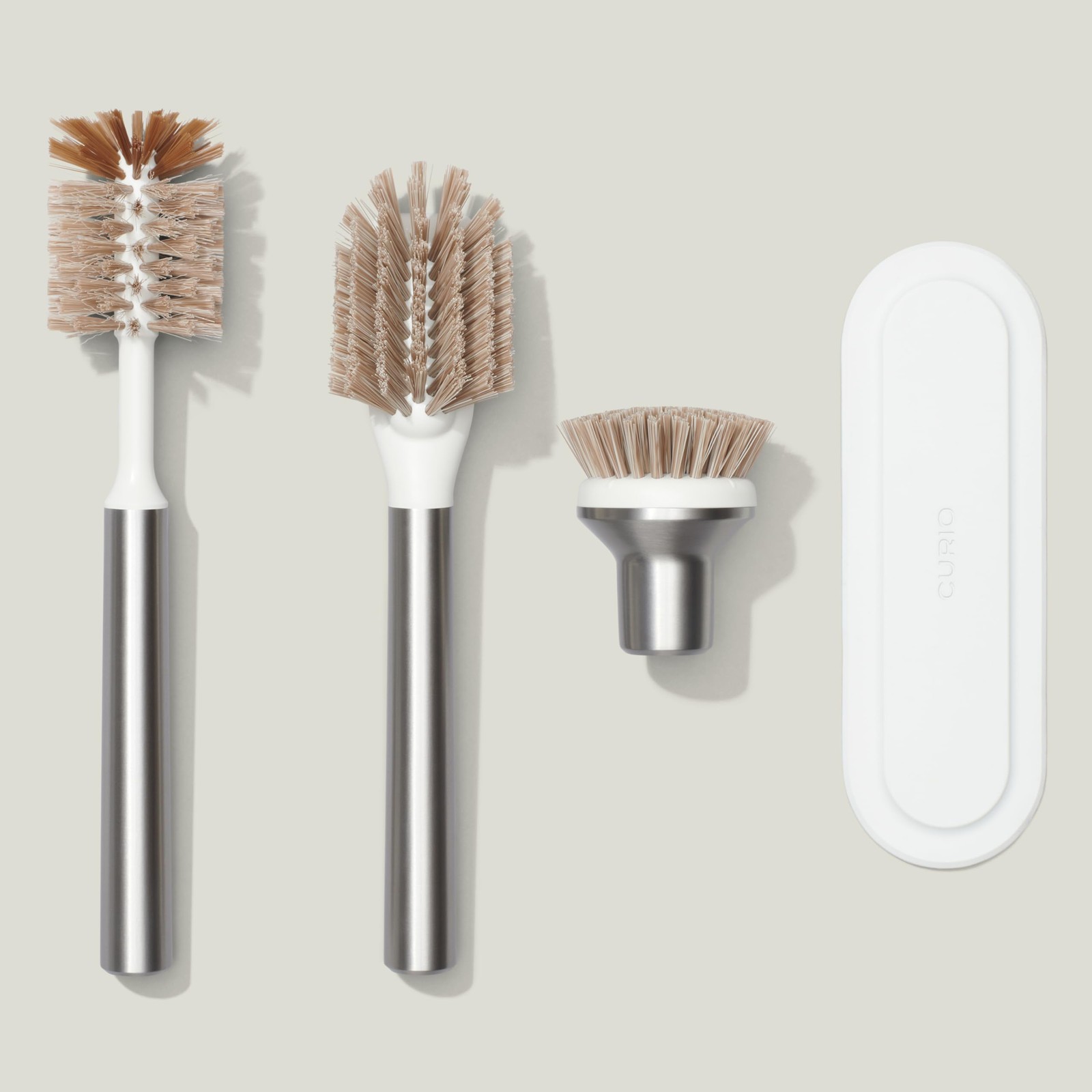 Curio Home Goods Ionic Brush Set, Magnetized to Stand Upright, Stainless Stee…