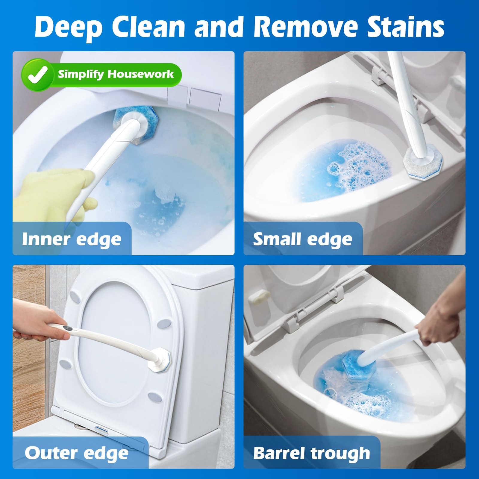50 Count Disposable Toilet Wand Refills for Clorox, Upgraded Replacement Brus…