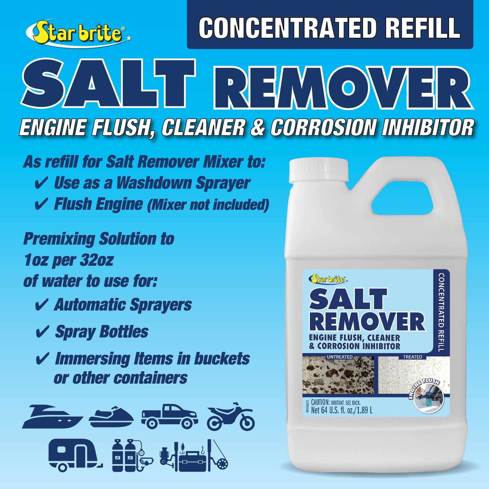 Star Brite Water-Resistant Biodegradable Formula Salt Remover, 64 oz