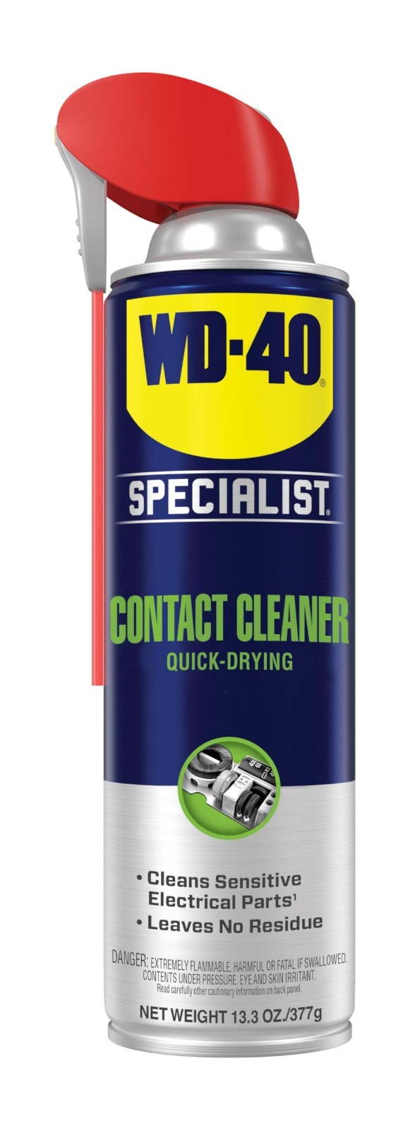 High-Performance Contact Cleaner for Metal, Plastic, Rubber – Fast-Drying, 13.3