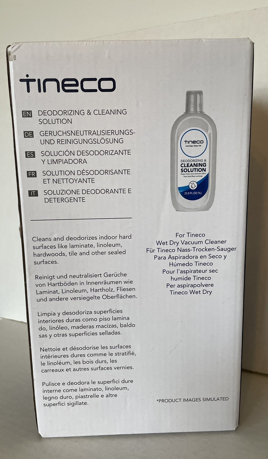 Tineco Deodorizing & Cleaning Solution 33.8 fl oz For Wet Dry Vacuum Sealed Box