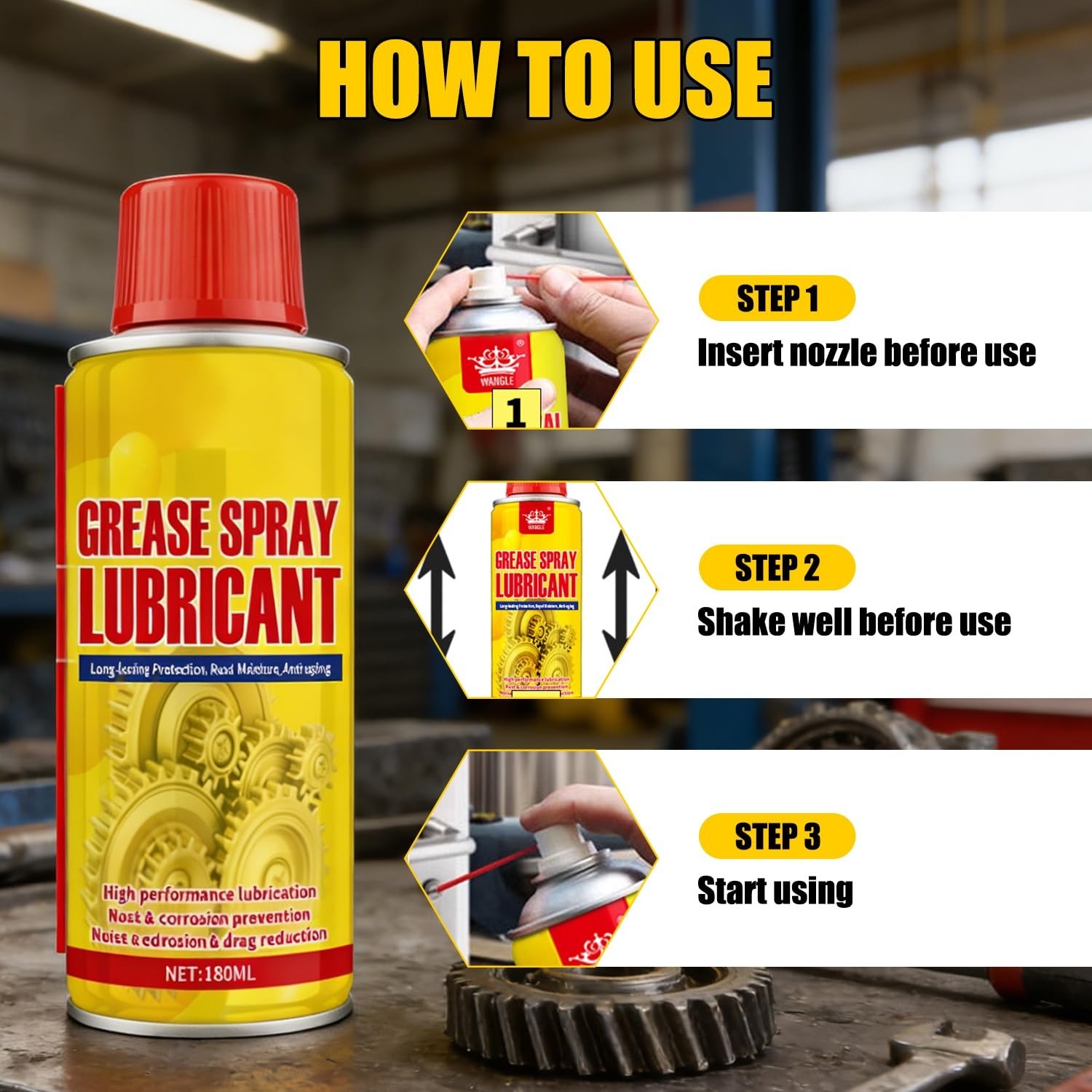 Anti Rust Remover Lubricant Spray Penetrating Oil Metal Rust Dissolver Tools Cha