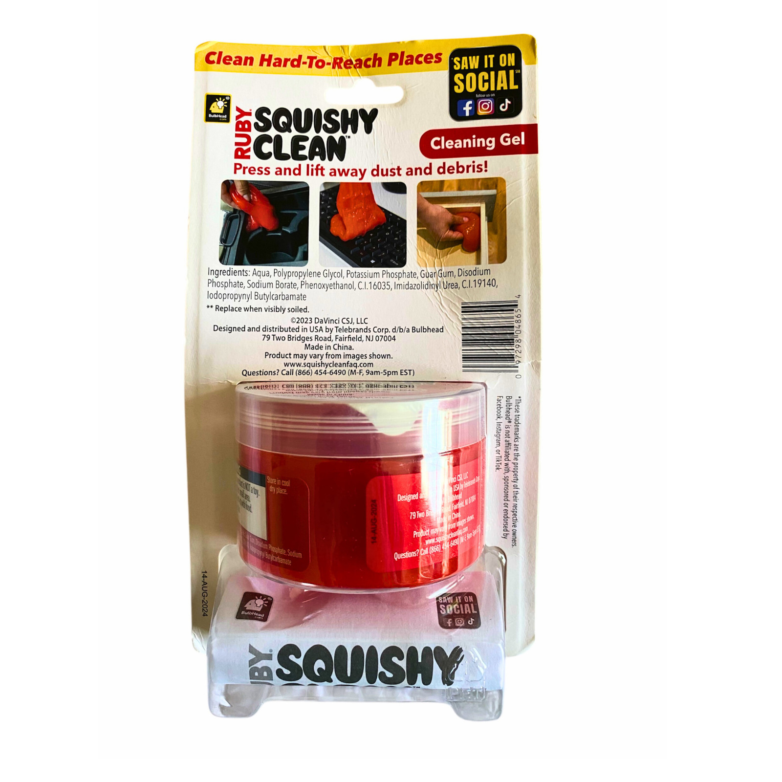 Ruby Squishy Clean As Seen on TV Lift Away Dust & Debris 7.05oz For Auto & Home