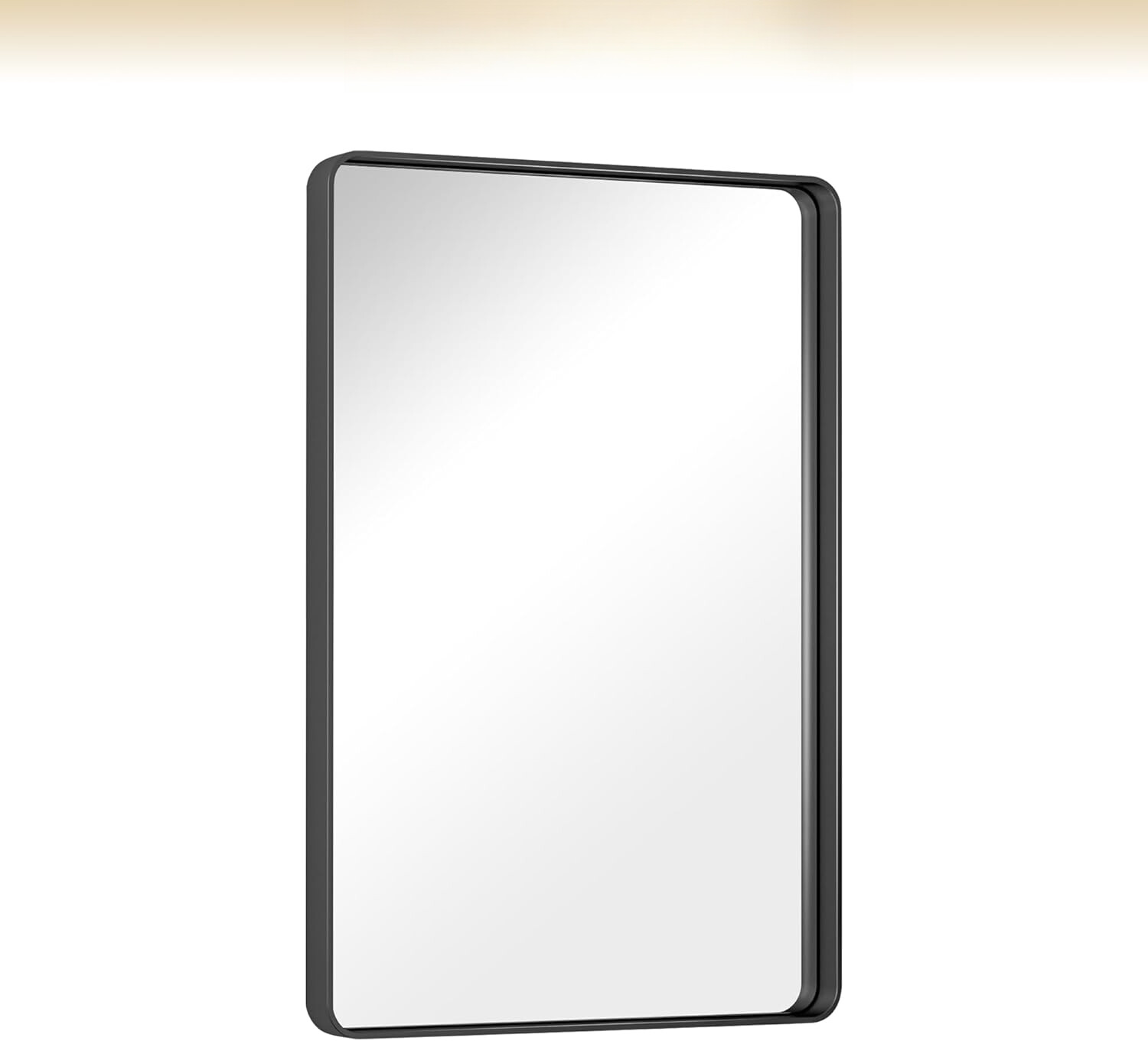 Black Bathroom Mirror,20 x 30-Inch Rectangular Wall Vanity Mirror,Tempered Glass
