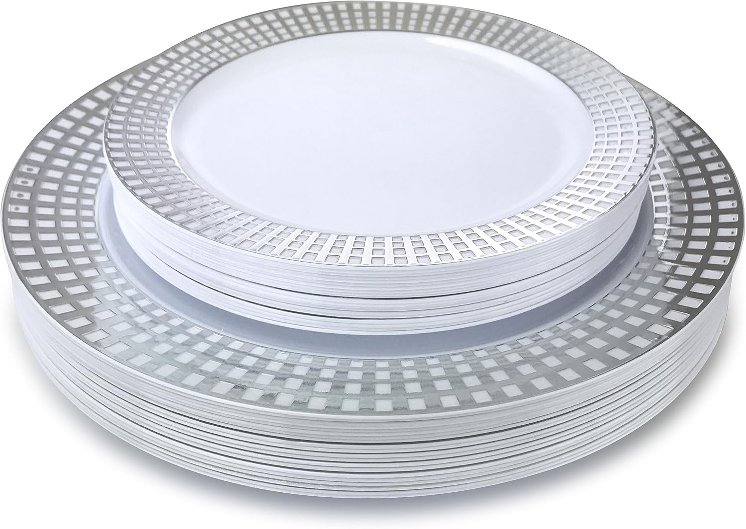 OCCASIONS 240 Plates Pack,(120 Guests) Premium Wedding Party Disposable Plasti