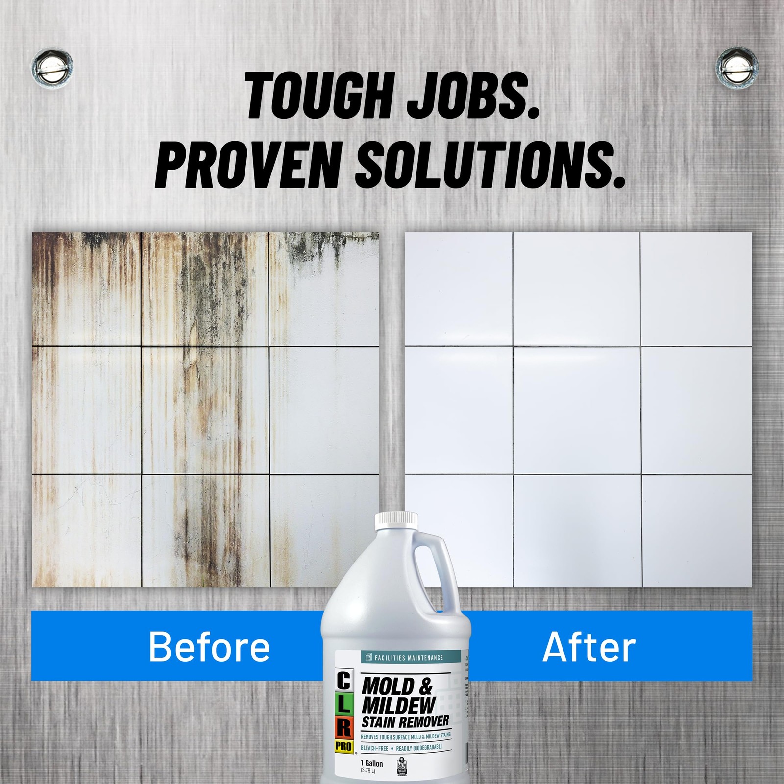 CLR PRO Heavy Duty Bleach-Free Mold and Mildew Stain Remover, 1 Gallon Bottle…