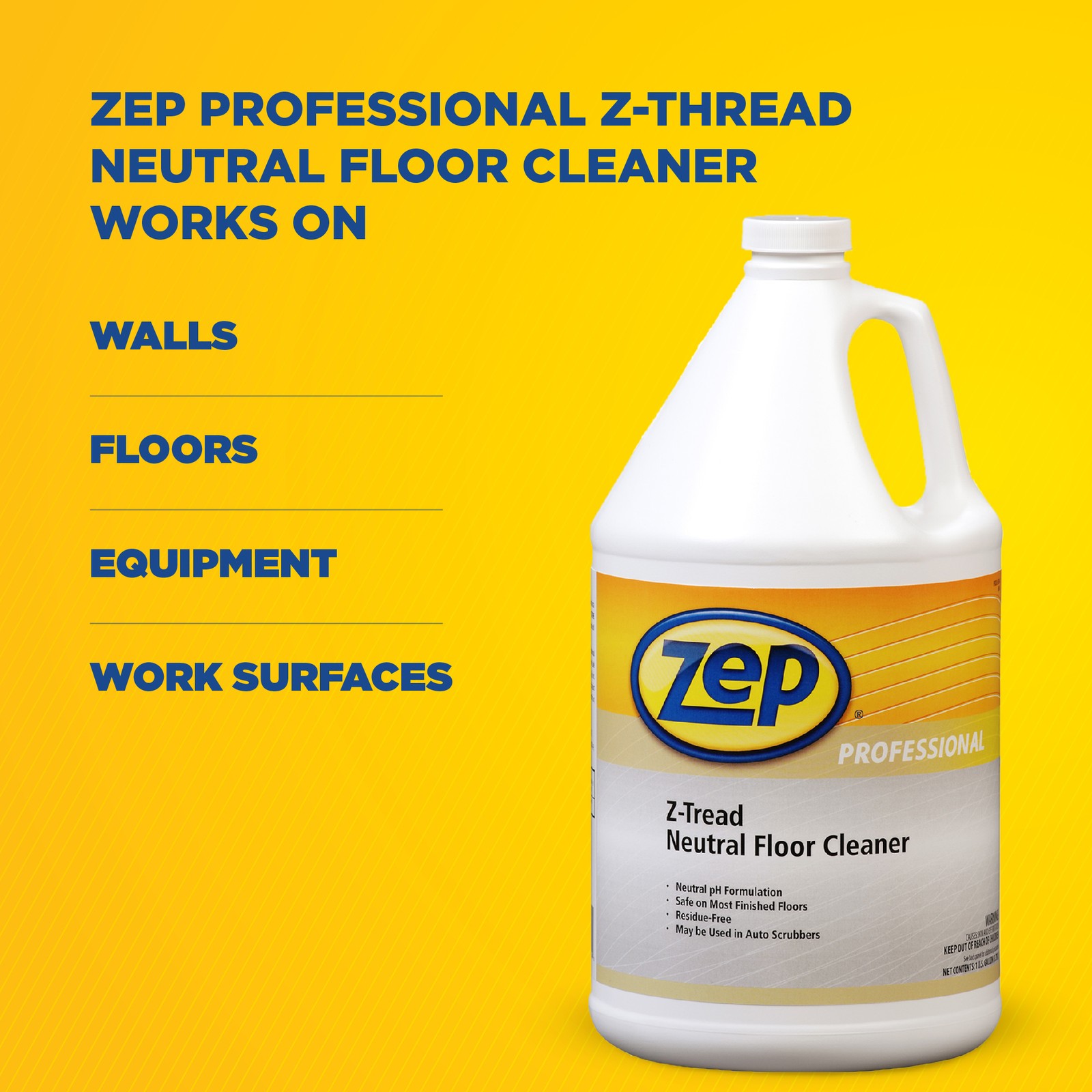 Zep Professional Z-Tread Neautral Floor Cleaner – 1 Gal (Case of 4) – 1040452 –
