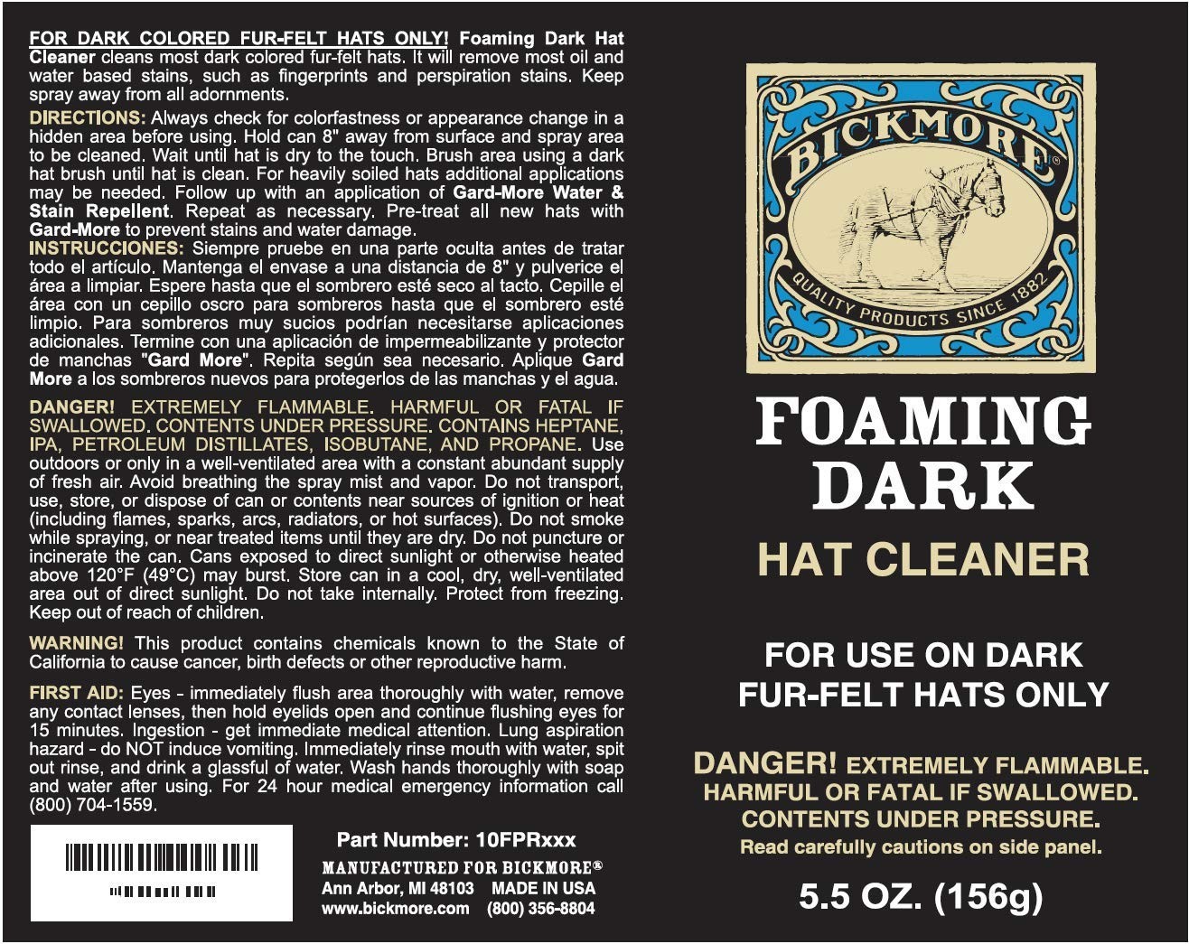 Foaming Dark Hat Cleaner | Remove Dirt Dust Fingerprints & Sweat Stains – Grey