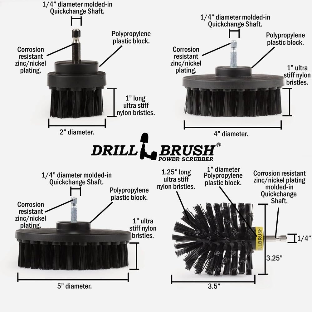 BBQ Grill Cleaning Kit – Safe Nylon Grill Brush | Drill Brush Set – Ultra Sti…