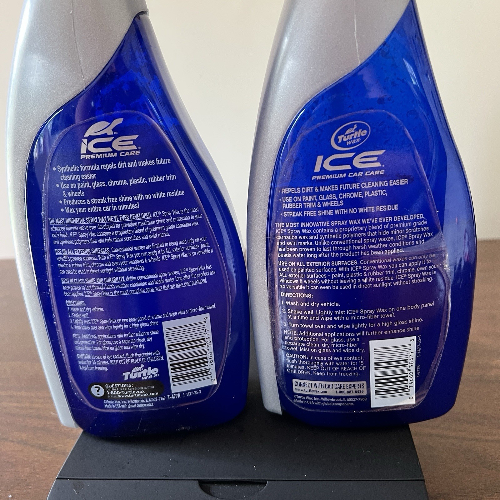 Turtle Wax ICE Spray Wax 20oz Lot of 2 USED Car Shine Polish No White Residue