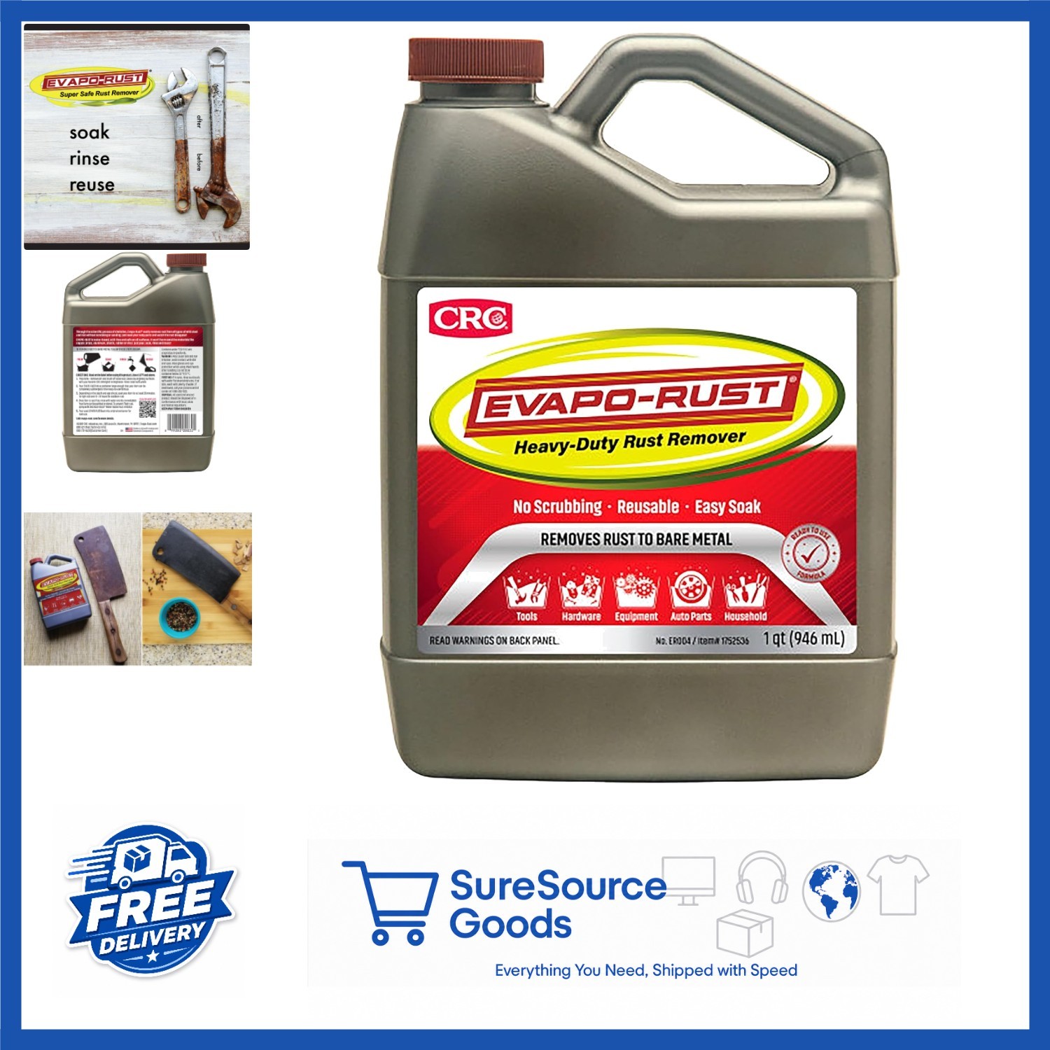 CRC Evapo-Rust Heavy-Duty Rust Remover 32 oz Water-based Non-Corrosive