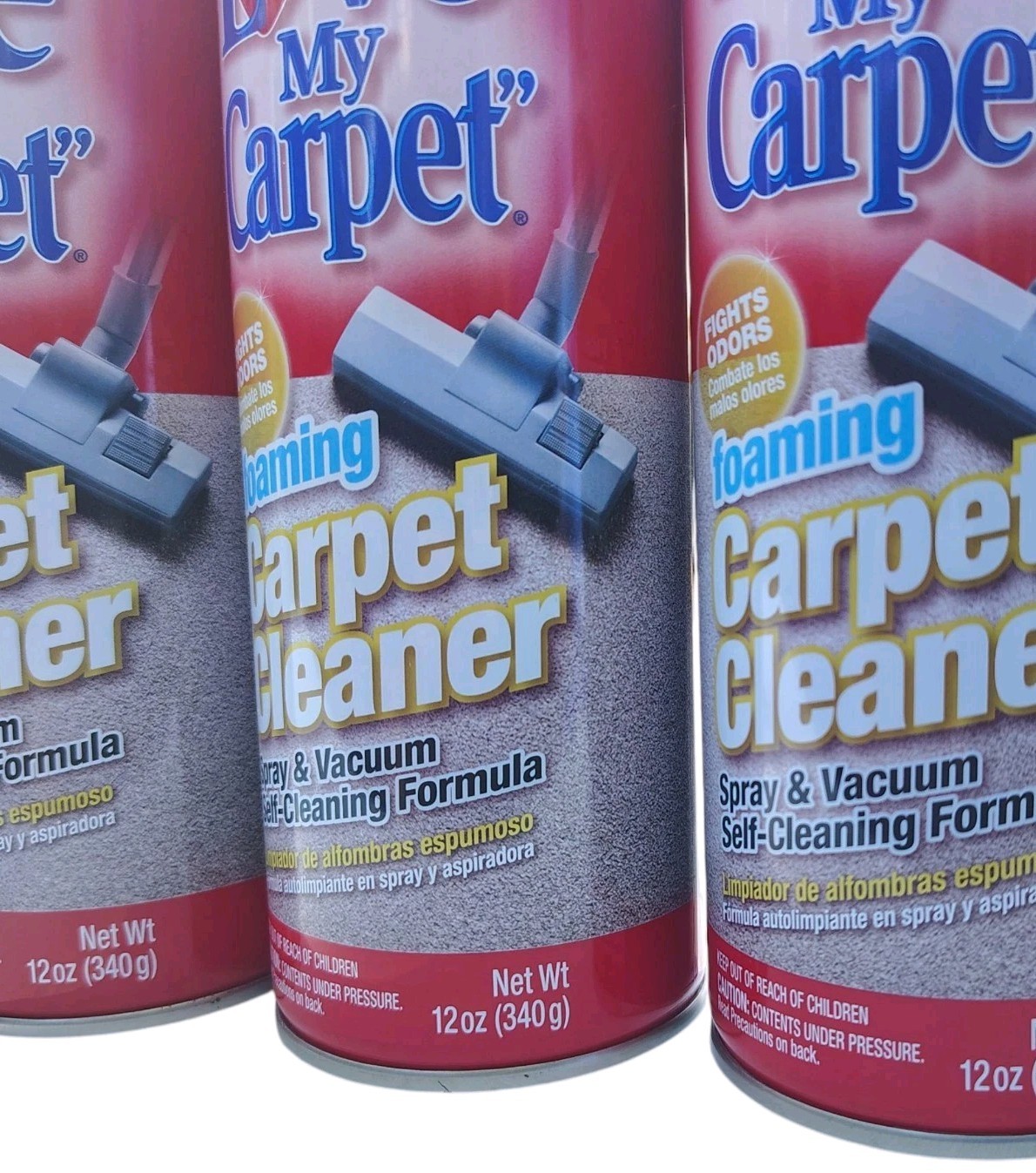 Love My Carpet Cleaner Foam Spray Vacuum Self Cleaning 3 Pack 12oz each