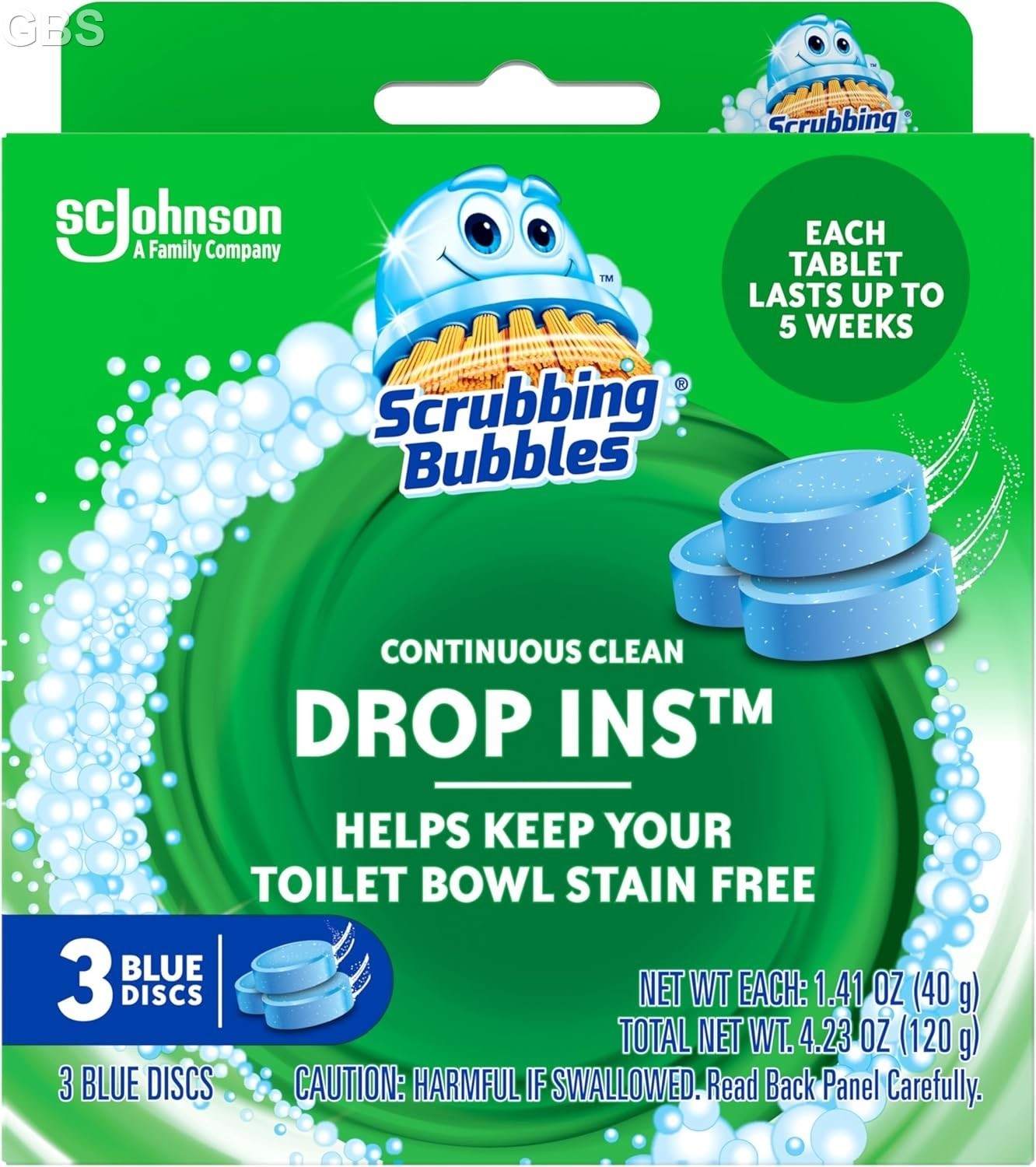 Scrubbing Bubbles Toilet Cleaner Drop Ins Tablets, 2 Scent,3-5 Count Pack of 1.