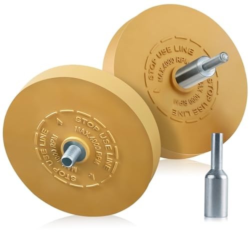 2 Pack Decal Remover Eraser Wheel Rubber Eraser Wheel for Drill Removes Car Stri