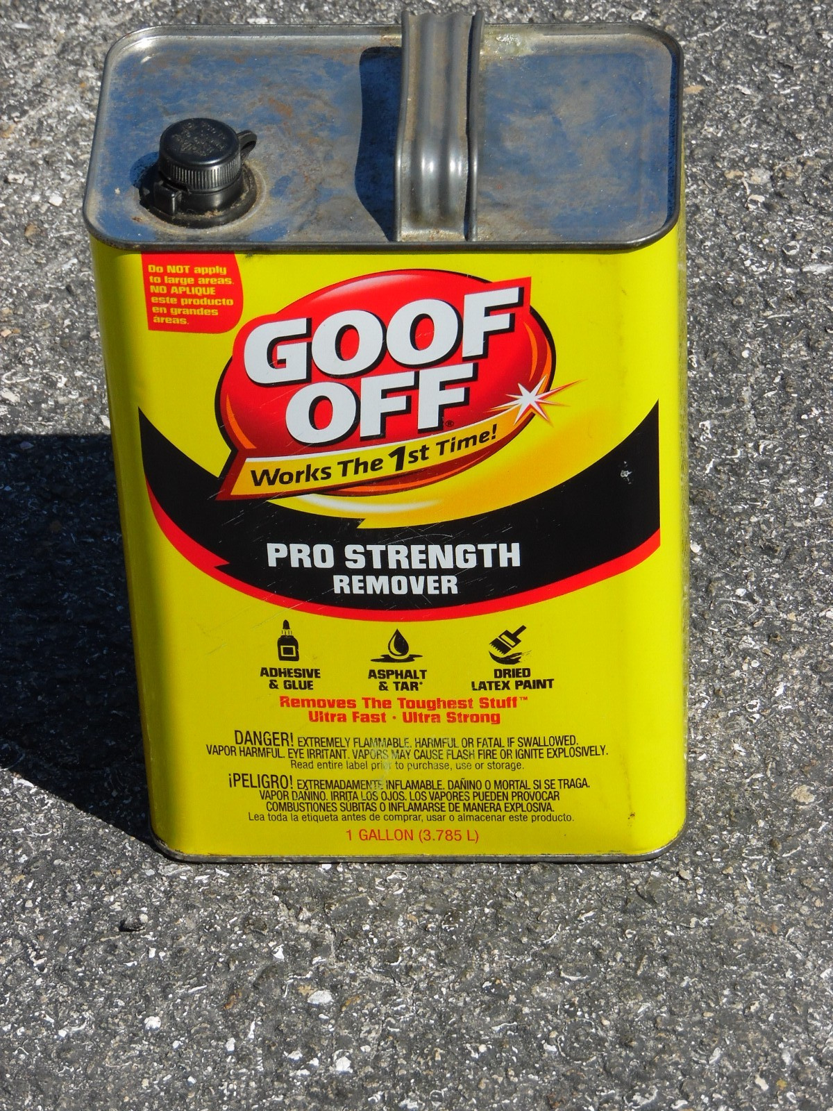 1 Gallon Goof Off Pro Strength Remover -Adhesive/Glue , Paint, Asphalt, Tar