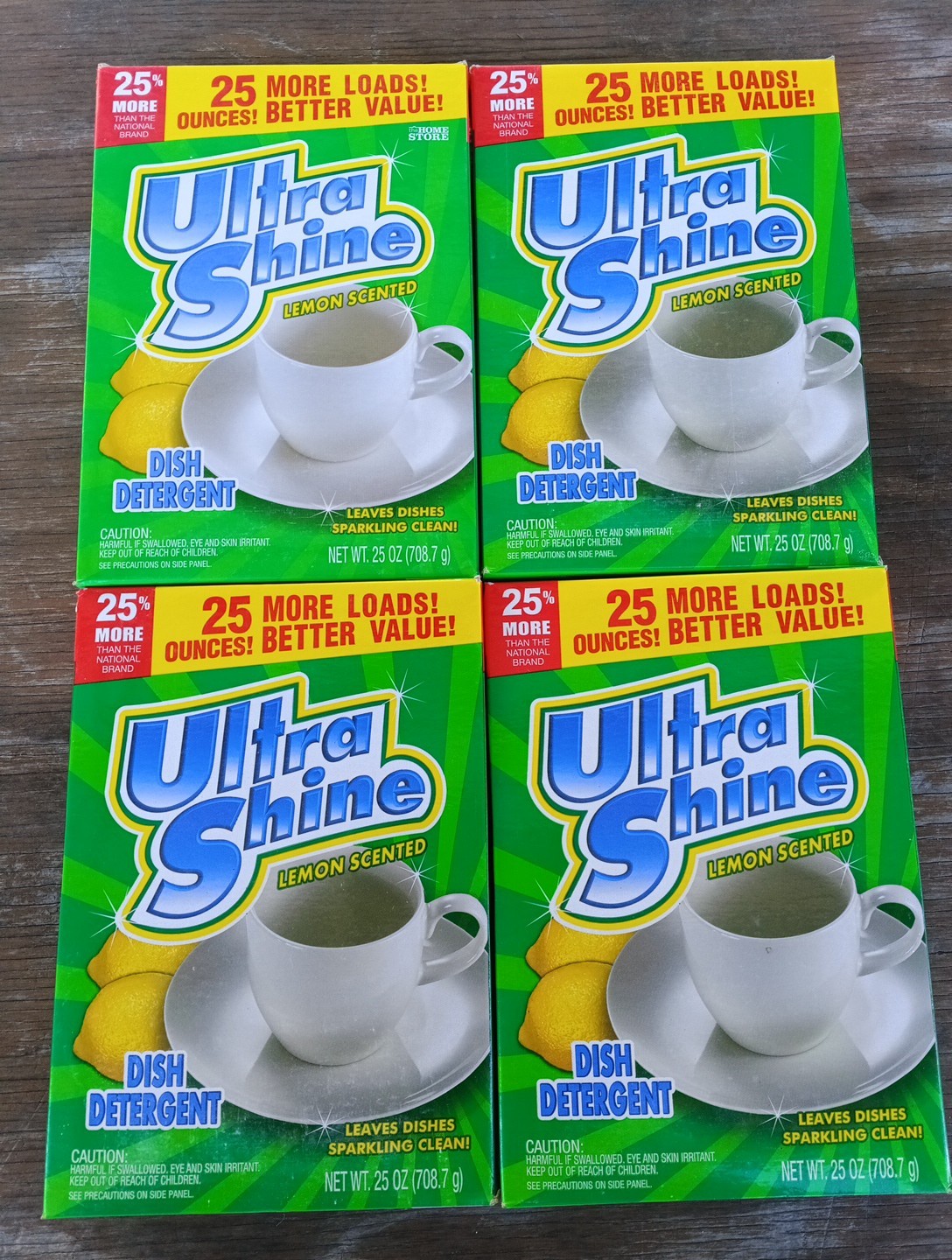 Lot (4) The Home Store Ultra Shine Lemon Scented Dish Detergent