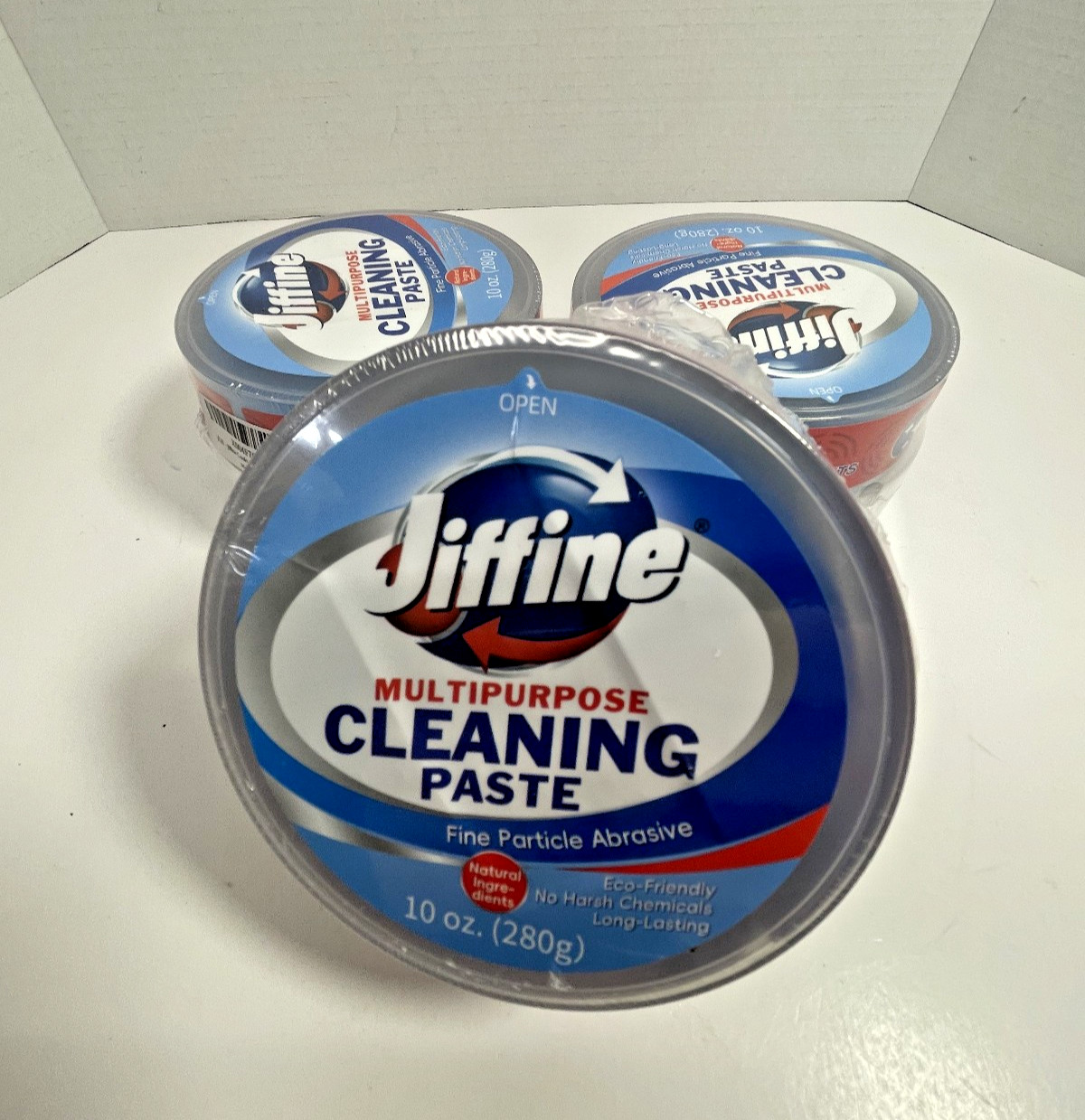 Lot of 3 10 oz. Jiffine Multipurpose Cleaning Paste Abrasive Miracle All Purpose