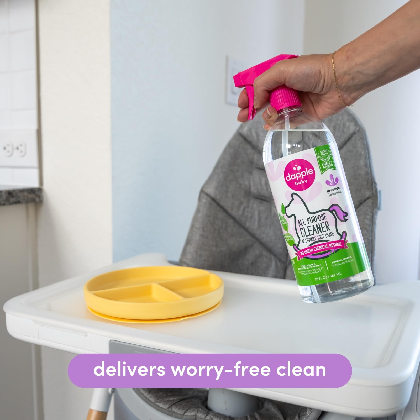 Dapple Baby All Purpose Cleaning Spray, Hypoallergenic for Toys, High Chairs,…